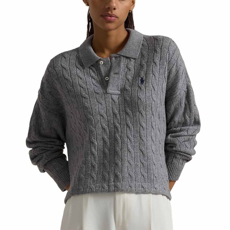 Polo Ralph Lauren Cable Wool-Cashmere Polo Shirt image number 0